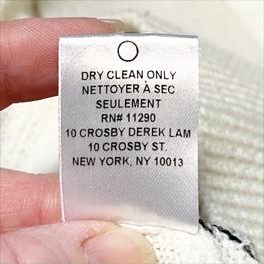 Derek Lam 10 Crosby‎ Asymmetric Stripe Sweater neutral black lines minimalist - Picture 7 of 10